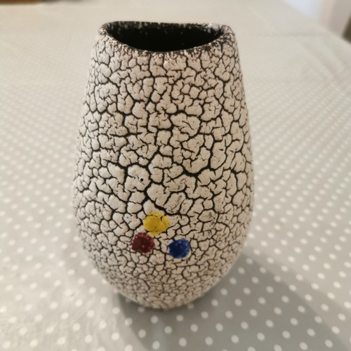 West german crackle vase 16cm - german,