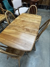 Ercol Windsor Drop Leaf Table With 4 Quaker Chairs. Restored