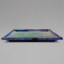 30cm Glazed Bonsai Pot Drip Tray | Rectangle | Blue