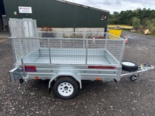 EX DEMO  8x5 Utility Trailer with cage & rear ramp, with spare & rear props
