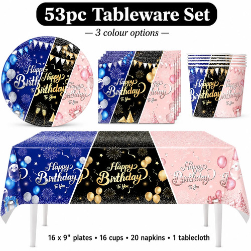 53pc happy birthday party - happy,