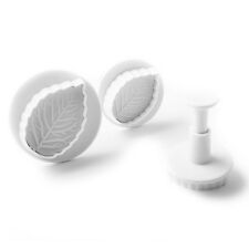 Veined Rose Leaf Fondant Plunger Cutter Set Sugar Craft Cake Decorating Baking