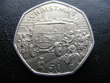 G339w Isle of Man Christmas 50p 1987 FREE POSTAGE