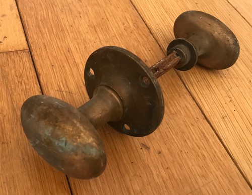 Vintage brass door knobs - vintage,