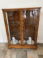 Vintage Yew Wood and Glass
