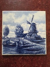 Vintage Delft Blue Windmill