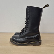 Dr Martens 1914 Mid Calf 14 Holes Smooth Black Leather Punk England Boots Uk 6