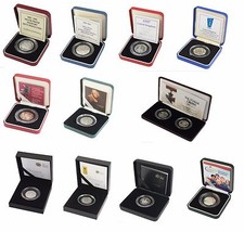 Silver Proof Piedfort 50p Fifty Pence  Royal Mint Boxed and COA Choice of Date