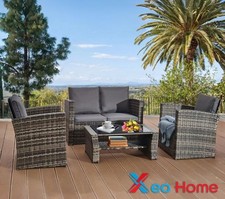 Rattan Garden Furniture Sofa Set 4Seater 2-chair Indoor Balcony Backyard Outdoor