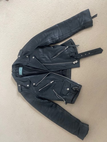 Black leather jacket for - , women