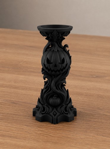 Gothic pumpkin candle holder - gothic,
