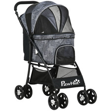 Dog Stroller Grey Steel Frame