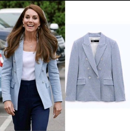 Zara blue white - blue, houndstooth