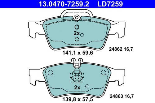 Rear brake pad set - brake,