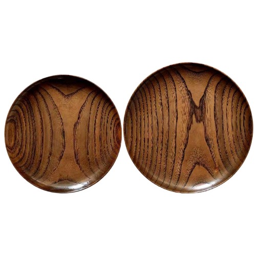Round solid plate whole acacia - whole,