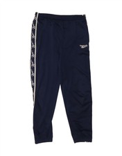 REEBOK Mens Graphic Tracksuit Trousers Joggers Small  Navy Blue DD23