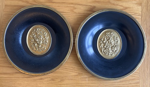 Vintage embossed plate - embossed, brass