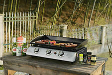 Gas BBQ 3 Burner Plancha in Stainless Steel