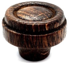 10 x TEAK / WALNUT KNOBS 34mm