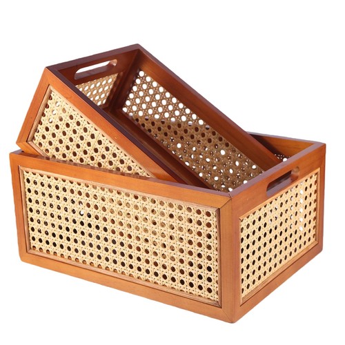 Rattan storage baskets set - rattan,