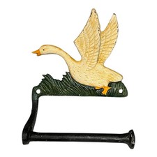 Farmhouse Cast Iron Goose Toilet Roll Holder | Vintage Style, Wall-Mounted