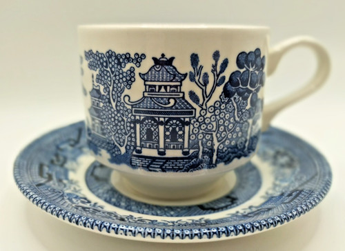 Vintage willow pattern cup and - vintage,