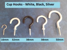 CUP HOOKS Small & Large WHITE