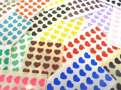 Small 10x8mm heart stickers - 10x8mm,