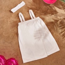 Girls Towelling Dress - White