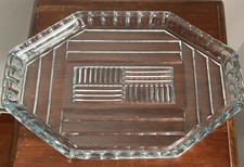 Blue Art Deco Pressed Glass