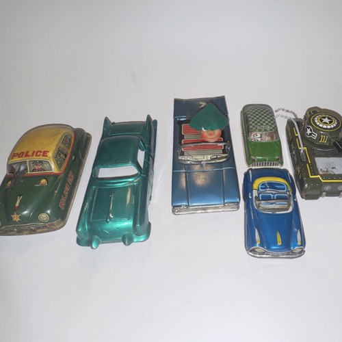 Vintage tin toy car lot - toy,