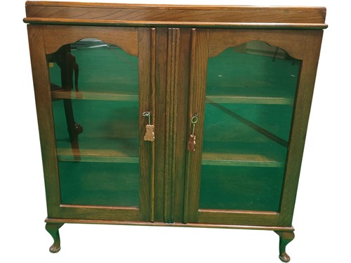 Vintage oak display - vintage, cabinet