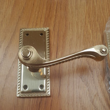 Georgian Brass Door Handles Pair Italian with roped edge