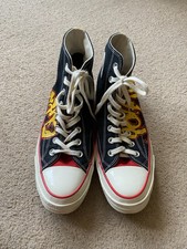 Golf Wang x Converse Tyler The Creator Black, Red & Yellow Hi Top Shoes - Size 9