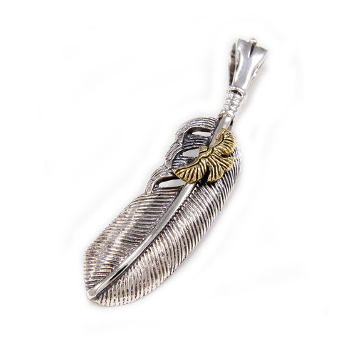 Brass eagle feather - brass, 925