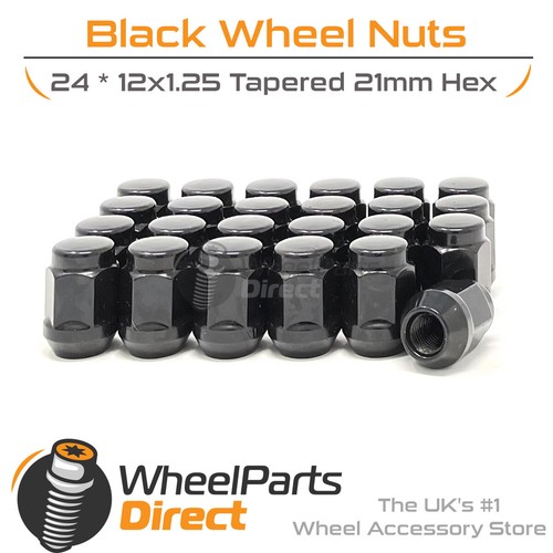 Wheel nuts 12x1 black - 12x1.25,