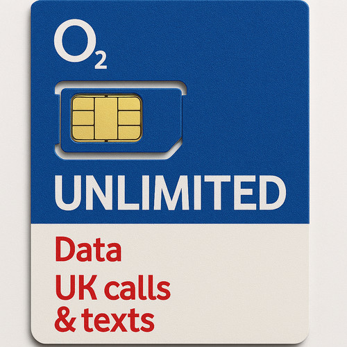 Sim card unlimited data - o2,