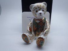 ROYAL CROWN DERBY LIMITED EDITION REGAL GOLDIE BEAR PAPERWEIGHT SIGNED