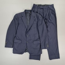 Gieves & Hawkes Savile Row Mens 2 Piece Suit Set Navy Blue 38S Jacket W32 Pants