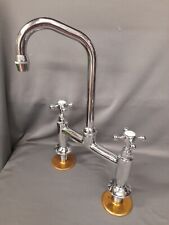 CHROME DECK MOUNTED MIXER TAPS IDEAL BELFAST SINK RECLAIMED, FULLY REFURBED TAPS