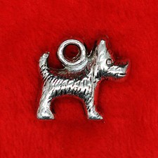 3 x Tibetan Silver 3D Scottie