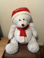 Winter Wonderland Giant 3ft White Teddy Bear With Hat & Scarf Xmas Christmas