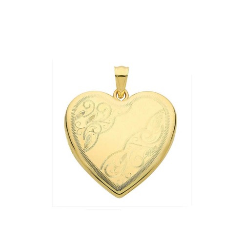 Yellow gold heart locket solid - gold,