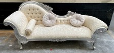 Silver & White Chaise Longue