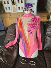 Pink Freestyle Dance Costume Suit Size 8 Age 14 - 18 With Accessories