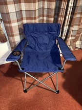 Folding Picnic Chair Seat & Cup Holder Furniture Garden Outdoor Fishing Camping