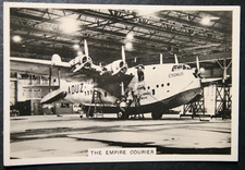 EMPIRE FLYING BOAT  Cygnus In Hangar   Vintage 1930's Photo Card  JE05MS