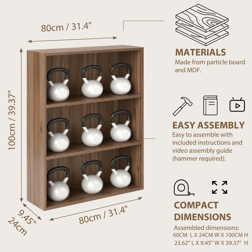 Wide shelf tier wooden - 3,
