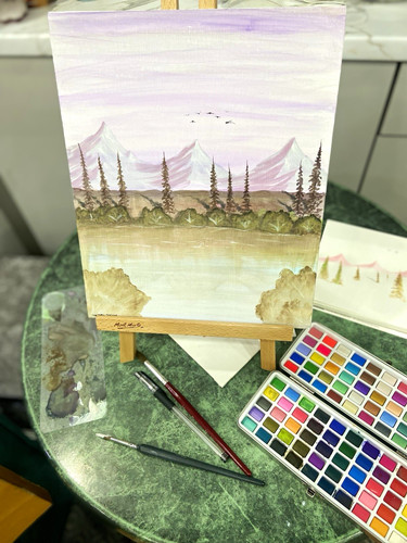 Handpainted landscape using - handpainted,