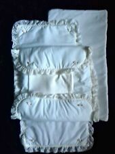 Bedding Set for Silver Cross Dolls Twin Pram cream Quilt, Mattress, 2 pillow etc